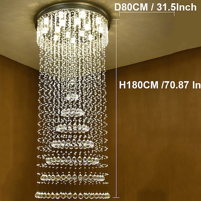 Lustre De Cristal Para Escada Projeto De Luxo L Mpada De Luz Pendente