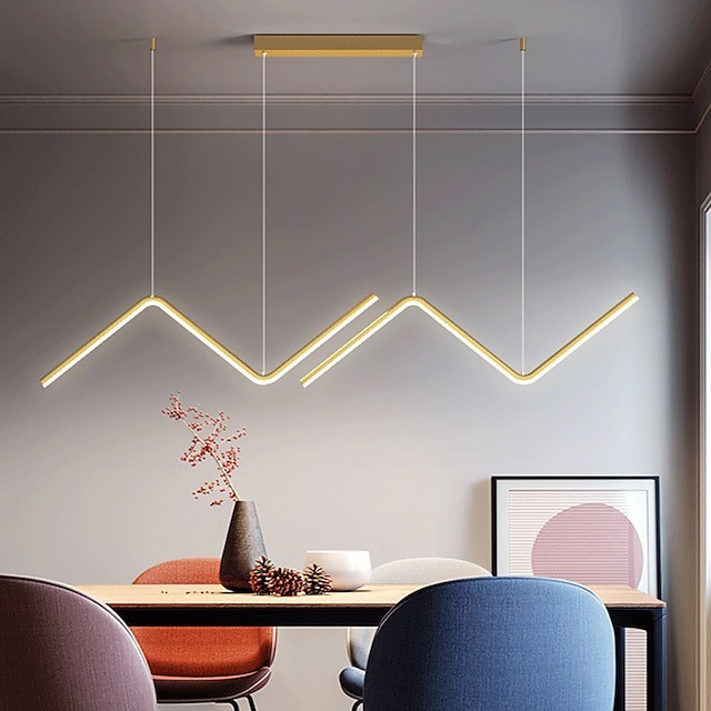 luz pendente 90cm minimalista dimmability restaurante lustre simples moderno criativo luz de teto ouro preto bar taipei Lâmpada europeia da sala