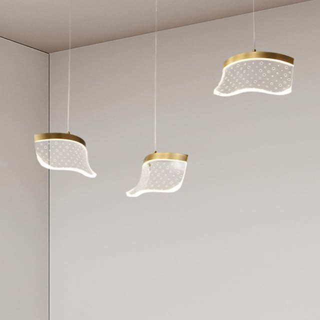 luz pendente luz de cabeceira moderna cobre nórdico luzes de metal nórdico sala de estar quarto cozinha luz da sala de jantar abajur rílico branco quente branco frio 6w 480lm