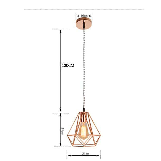 21cm pendente de projeto único de metal leve galvanizado estilo country nórdico