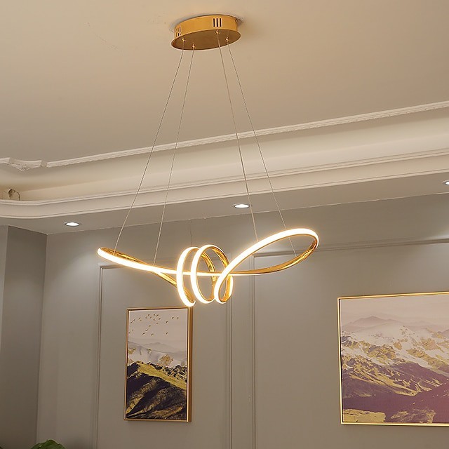 luz pendente luz da ilha de cozinha ouro cromo moderno 60cm 80cm formas geométricas luzes embutidas abamentos em alumínio pintado