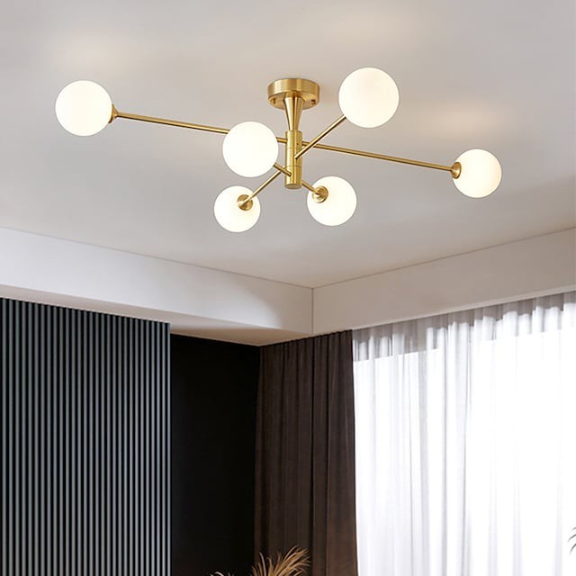 Lâmpada de teto de 105cm lustre estilo nórdico abajur globo cabine instantânea streetwear moderna sala de estar com 6 luzes quarto escritório