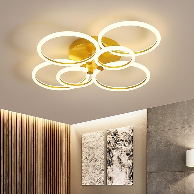 luz de teto circular anel ouro nórdico rílico 2 3 5 6 cabeças Iluminação exterior sala de estar Lâmpada de teto simples arte moderna luz de teto luxuosa luz 220v