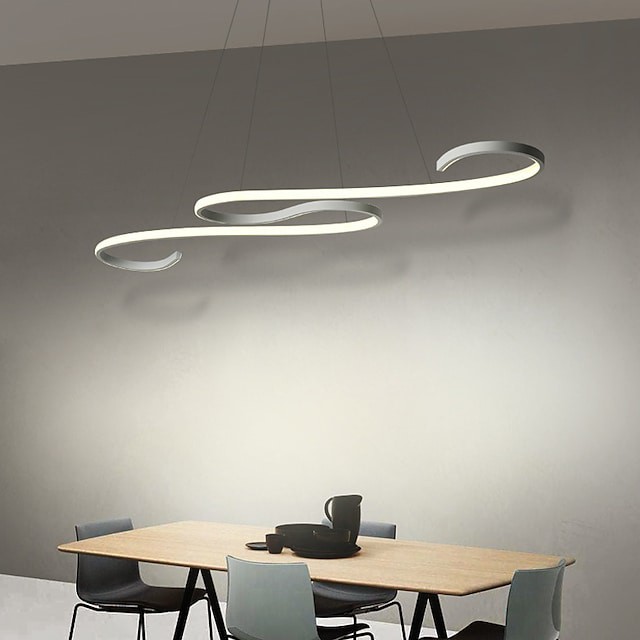 110cm luz pendente Lâmpada de teto forma de onda luz suspensa ilha linear regulável para sala de jantar cozinha minimalista moderno