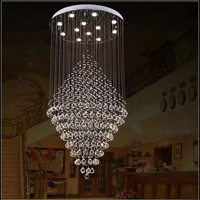 lustre de cristal moderno grande lustre projeto de bola de cristal lustres de 160cm luz de teto de cristal luz pendente