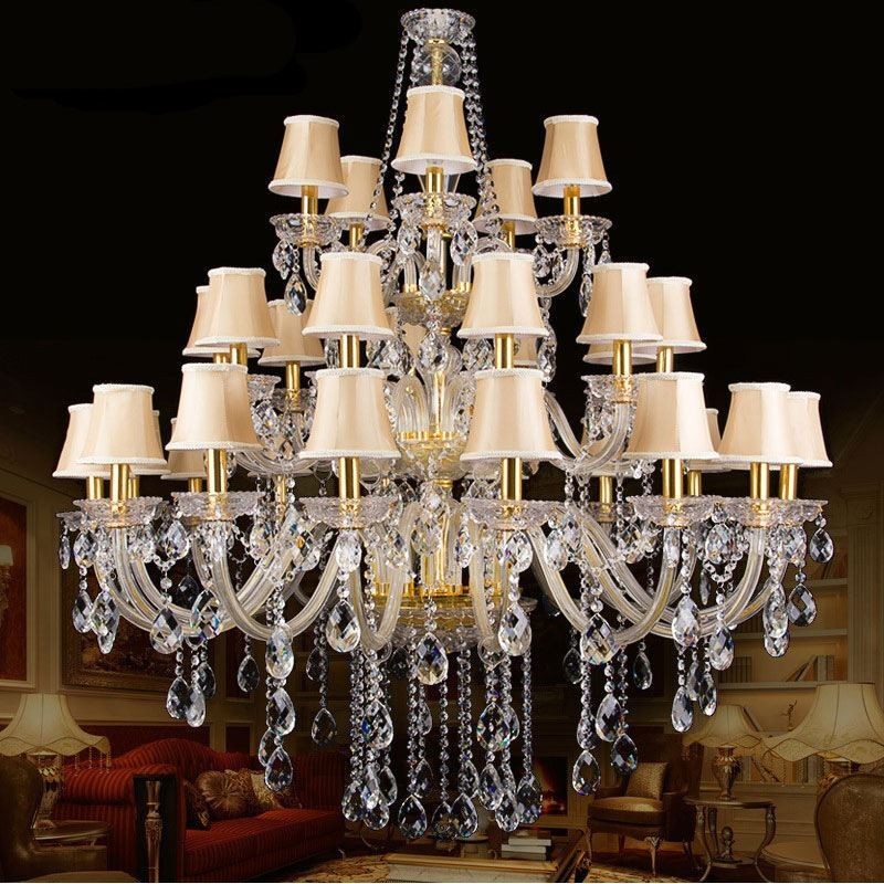 Lustre de cristal europeu com luz de teto villa de 32 luzes