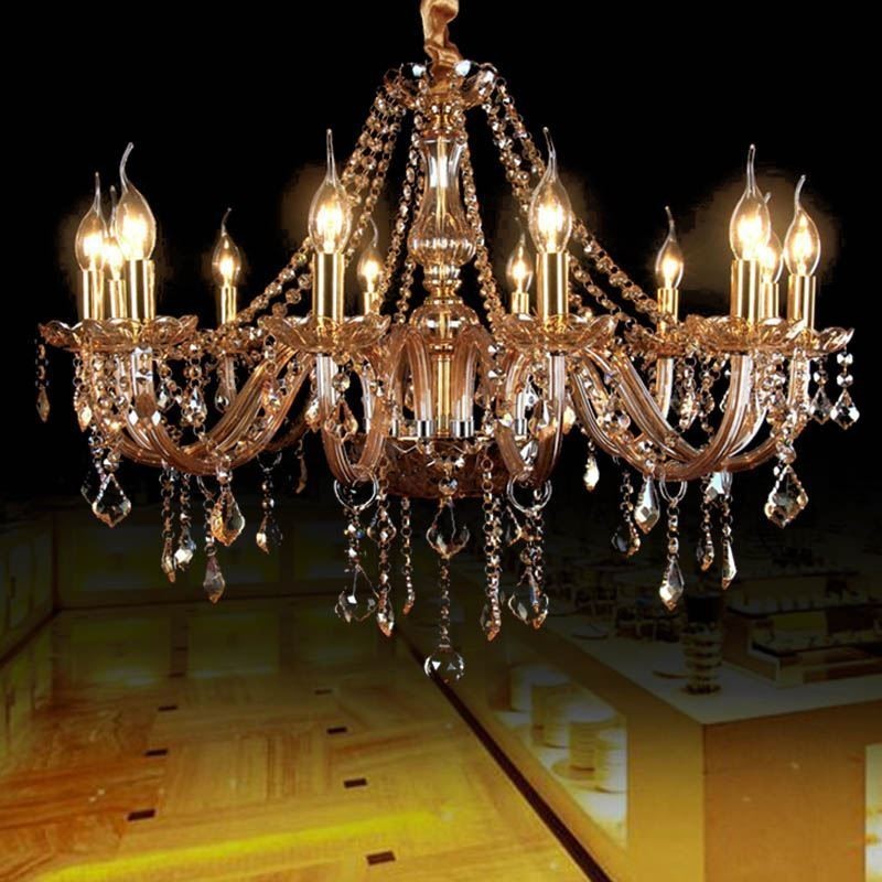 Grande lustre de cristal luxuoso pingente europeu