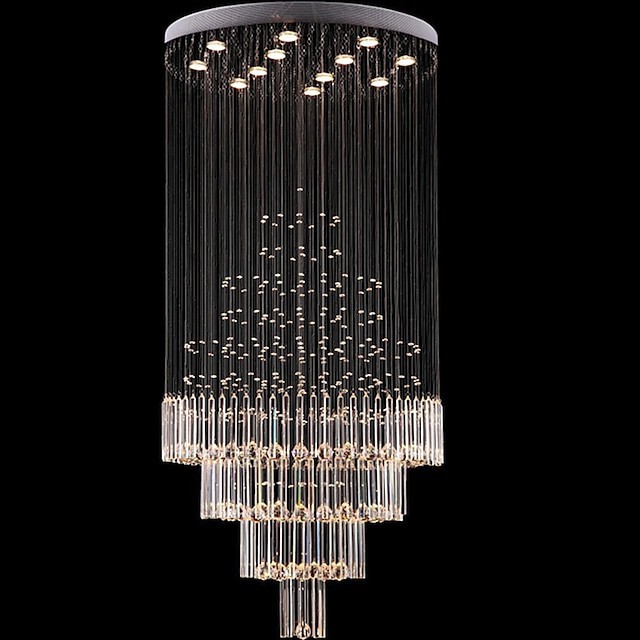 lustre de cristal luz pendente de teto moderno moda lustre de prisma de cristal luminária de 160cm embutida para Decoração de restaurante em casa