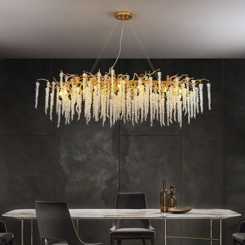 Lustre de vidro Nordic Pendant Light Golden Branch G9