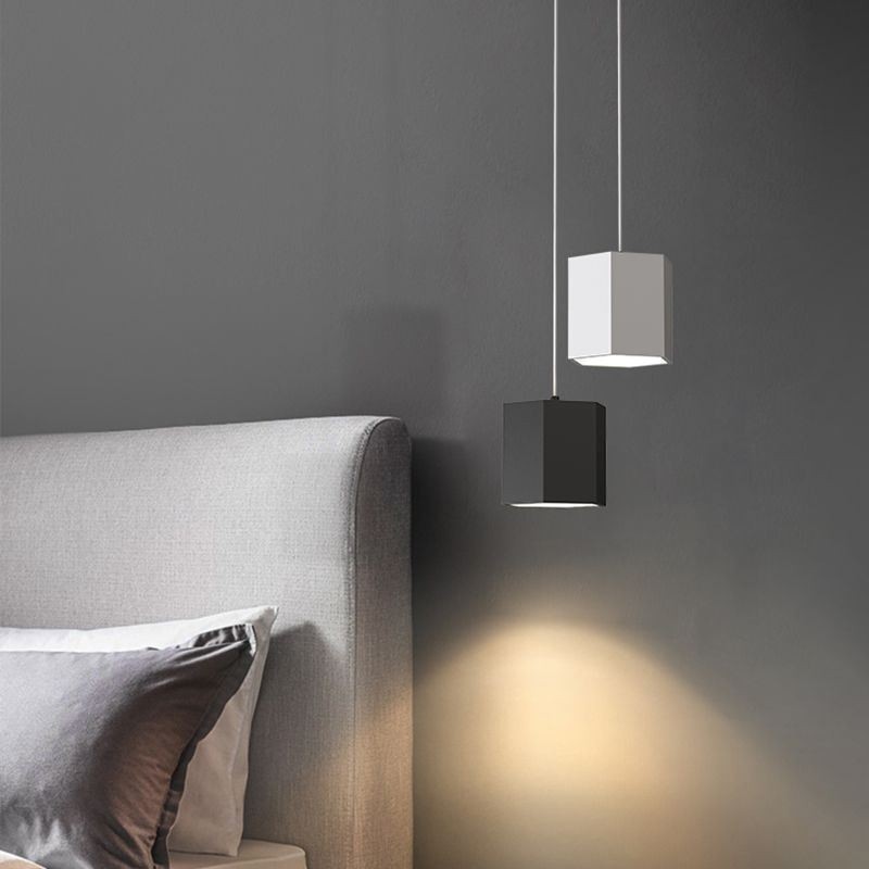 Luminária pendente hexagonal moderna, luminária suspensa simples para sala de jantar