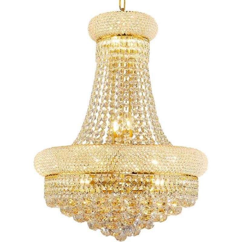 Lustre em forma de coroa luxuosa luz pendente de cristal