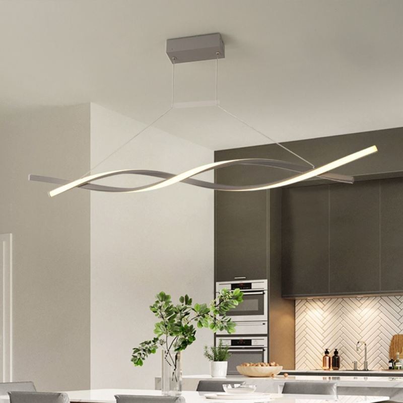 Luz pendente moderna com design torcido lâmpada suspensa para jantar