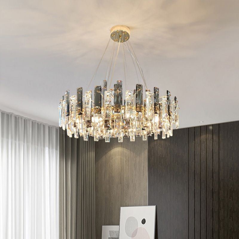 Lustre de vidro luxuoso estilo europeu luzes pendentes villa restaurante