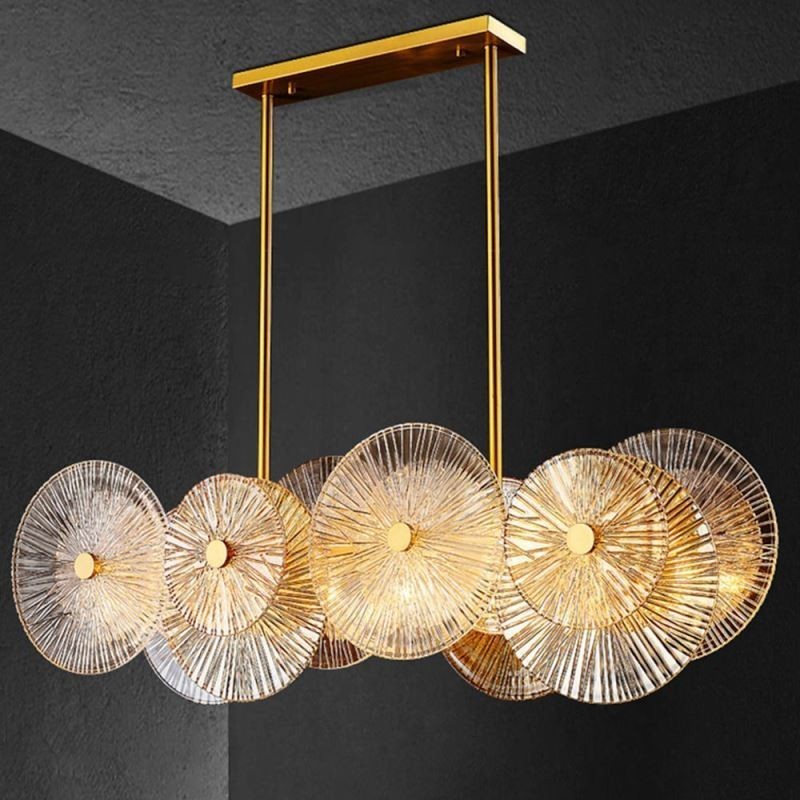 Lustre moderno com disco de faísca, luminária pendente de vidro para fogos de artifício, iluminação para decoração de casa