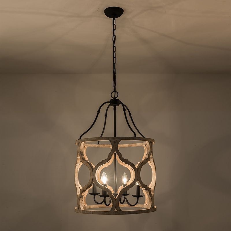 Lanterna pendente estilo vintage com 4 luzes