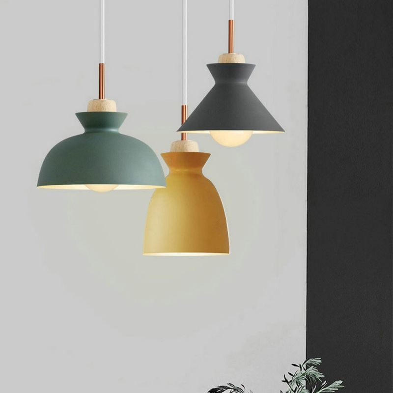 Luz pendente Nordic Metal Dome Macaron Colors Lamp Light