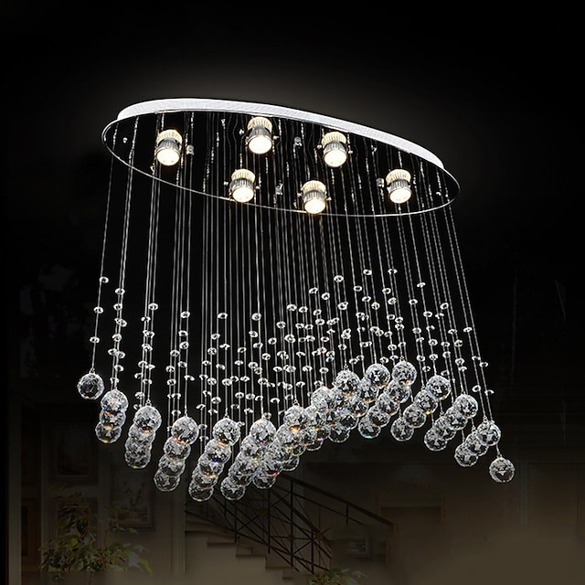 lustre de cristal moderno luxo luz de teto para a vida oval luxo ouro redondo linha de aço inoxidável lustres de Iluminação luzes de teto pendentes