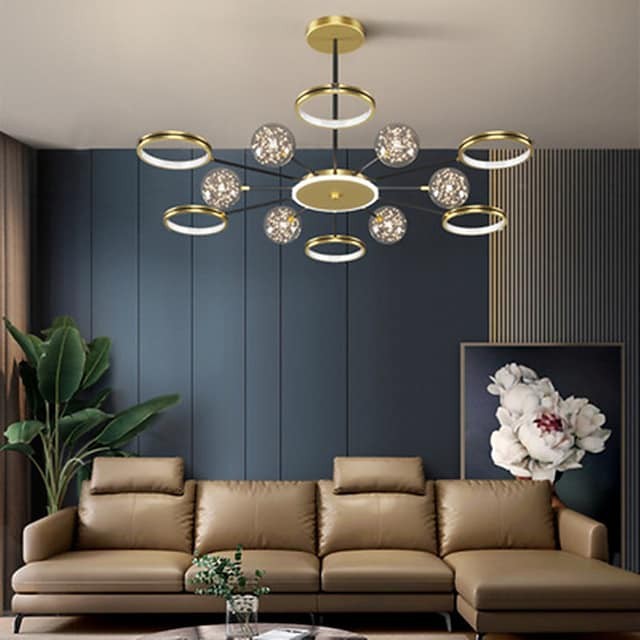 luz pendente 120cm círculo projeto montagem embutida light metal estilo artístico estilo moderno elegante abamento pintado moderno