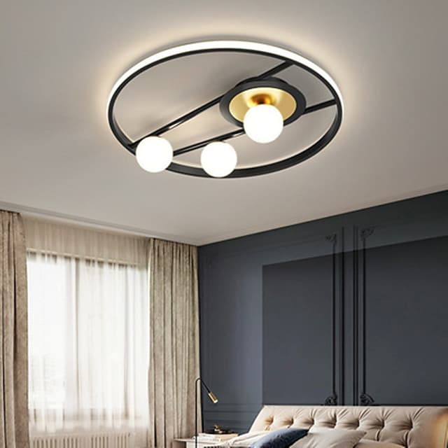 50cm luz de teto dimmable nórdico moderno preto círculo de ouro projeto luzes embutidas metal estilo artístico estilo moderno abamento pintado com estilo artístico