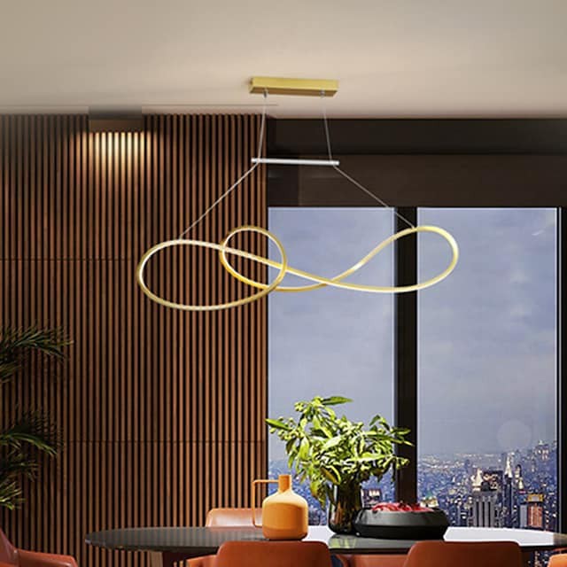 luz pendente moderno preto ouro branco 90cm de alumínio estilo artístico abamentos pintados com estilo artístico estilo nórdico