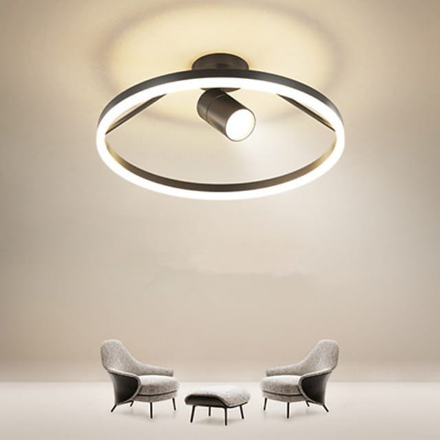 luz de teto com spot light circle projeto moderno preto branco 40 50cm luzes embutidas em alumínio estilo artístico estilo moderno abamentos pintados com estilo