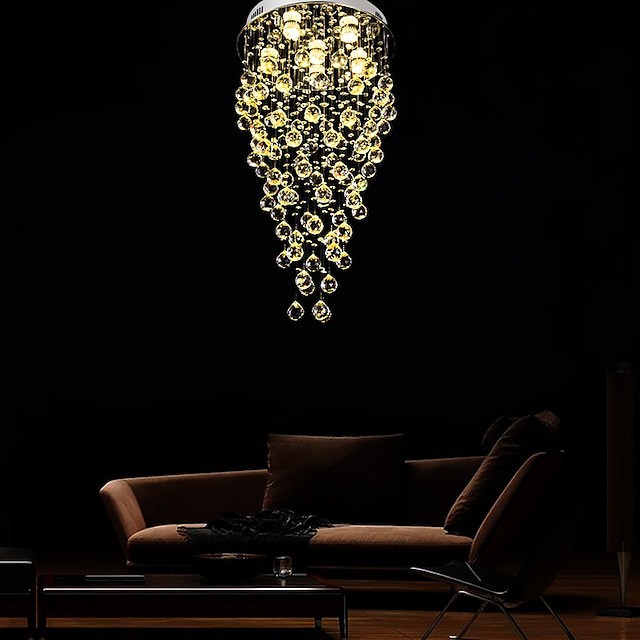 45cm lustre de cristal moderno luxo luz de teto diy modernidade luxo globo k9 Iluminação pendente de cristal quarto de hotel sala de jantar loja restaurante Lâmpada pendente Iluminação interna