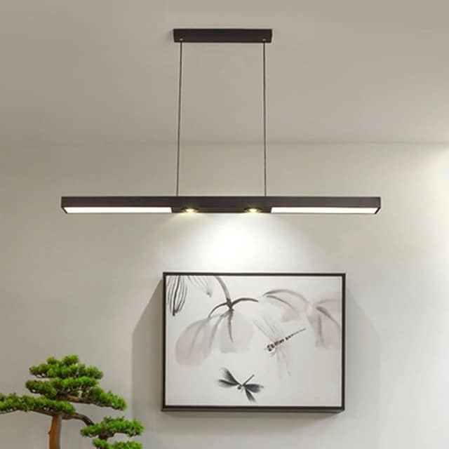 levou luz pendente luz da ilha de cozinha preto moderno 100cm lustre de projeto único metal estilo artístico estilo moderno abamentos pintados elegantes moderno